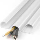 Cord Hider 39in (3 x L13in), Cable Cover for 2-4 Cords on Wall, Wire Hider for Wall Mount TV, Cable Raceway White W1.4inxH0.7in