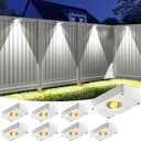 VOLISUN Solar Fence Lights, Fence Lights Solar Powered, IP65 Waterproof LED, 3 Color Temperatures Solar Light for Fence, Yard, Wall, Backyard (8 Pack, White)