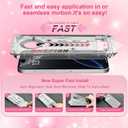 OneFish Women Fashion Screen Protector for iPhone 16 Pro [6.3 inch]+ Camera Lens Protector, Diamond Bling Full Edge Coverage, HD Clarity Tempered Glass Film with Installation Frame, 9H Glass Scratch Resistant