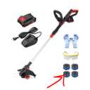 String Trimmer Cordless with Auto Feed,20V Battery Powered 13" Edger and Weed Trimmer,2 in 1 Electric Grass Trimmer,2.5Ah Battery and Fast Charger Included (Black)