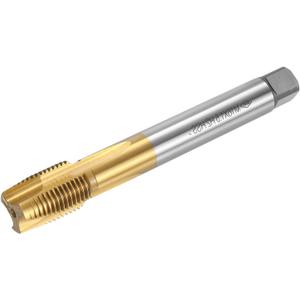uxcell Spiral Point Plug Threading Tap M16 x 1.5 Thread, Ground Threads H2 3 Flutes, High Speed Steel HSS 6542, Titanium Coated, Metric Screw Taps Tapping Bit for Thread Repair