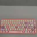Perixx PERIDUO-713 Wireless Mini Keyboard and Mouse Combo, Retro Round Key Caps, Pastel Pink, US English Layout