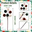 2 x 6 Pack Velvet Christmas Ball Ornament 11.8 Inch Large Christmas Tree Ball Picks Xmas Tree Topper Hanging Decor for Home Stockings Vase Fillers Garland Wreath Holiday DIY Crafts Supplies (Brown)
