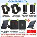 2-in-1 Wall Mount for Ring Solar Panel (2W/4W) & Stick Up Cam Battery, Ring Spotlight Cam Plus/Pro (Battery), Adjustable Angle for Optimal Outdoor Sunlight Exposure, White