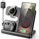 3 in 1 Charging Station for Samsung, Wireless Charger Stand for Galaxy S26/S25/S24/S23/Z Fold, Phone and Watch Charger for Samsung Watch Galaxy 8/7/6/5, Galaxy Buds 3/2/Pro
