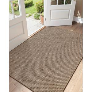 Color&Geometry Ultra-Thin Indoor Door Mat Entrance, 36"x56" Dark Beige