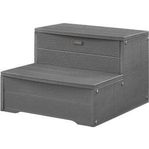 18'' Hot Tub Steps, HDPS Hot Tub Stairs, Waterproof Non Slip Outdoor Spa Steps, Multi-Use Porch Step, Wood Looking, Gray, Weight Capacity 600LBS