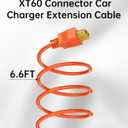 XT60 Connector Car Charger Extension Cable, Compatible with Anker SOLIX C300/C1000, EcoFlow Delta 2 Power Station and Solar Generator, 6.6Ft Extension Cord