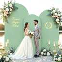 Sage Green Arch Cover 3 Set - 6.6FT, 7.2FT, 8FT Sage Green Arch Backdrop Cover Spandex Wedding Arch Stand Covers for Baby Shower Birthday Party Wedding Bridal Shower Photo Background Decorations
