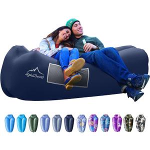 AlphaBeing Inflatable Lounger Beach Chair Accessories, Air Sofa Hammock Inflatable Couch for Camping Backyard Lakeside with Compression Sacks, Ideal Outdoor Gifts for Adults (Navy)