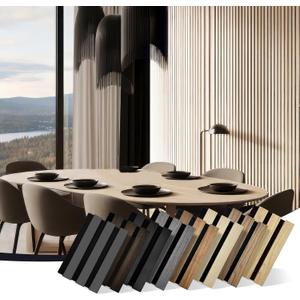 RITOLLO Wood Panels for Wall 4.92"7.68" Acoustic Panels for Interior Wall Decor, 3D Wood Slat Wall Panel/Fluted Sound Absorbing Panel - 8 Color Samples 8 Pack