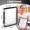 Teling 8 Pcs Plastic Zipper Binders with 3 Ring Zipper Binder, Refillable File Organizer Planner for Projects, Assignments, Memos, School Work (2 Inch,White)