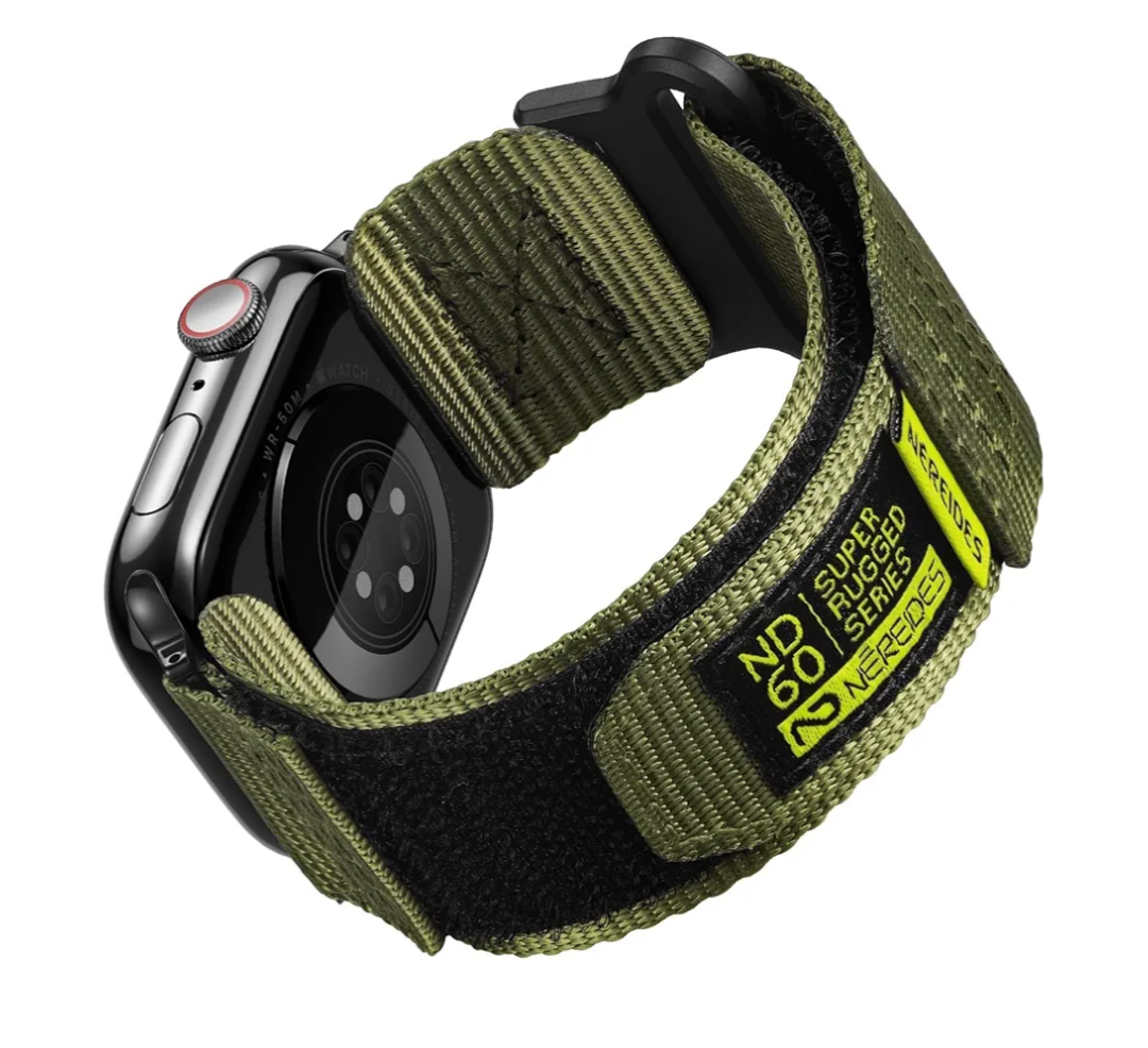 Nereides Compatible with Apple Watch Series 11 Band Series 10/9/8/7/6/5/4/SE/SE2/SE3/Ultra 3/2/1, Nylon Sports Strap with Woven Design for 49mm/46mm/45mm/44mm (L, Army Green)