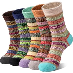 Loritta Wool Socks for Women Warm Winter Socks Knit Crew Calf Hiking Boot Sock Stocking Stuffers Gifts