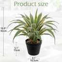 Hollyone Large Artificial Agave Plants 16.9" Tall Fake Agave Plant in Black Pot with Real Stone Pebbles Faux Succulent Aloe Tropical Plants Potted for Indoor Outdoor Home Patio Garden Decor