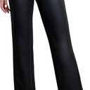 Conceited Luxe Leggings Velvet or Vegan Leather (Large, Black)