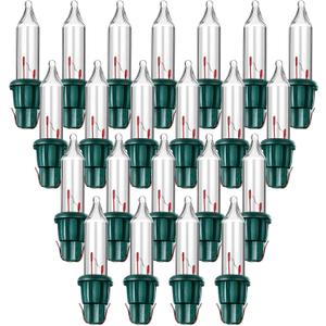 Mudder 500 Pieces 2.5V Replacement Winter Party Light Bulbs 50/100/150/200 Count Mini Incandescent Wire String Light Replacement Bulbs for Home Decoration(Green Base with Warm White Bulb)