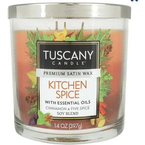 Tuscany Candle Empire Candle Candle Kitchen Spice Premium Satin Wax Candle 14oz, 6IVA