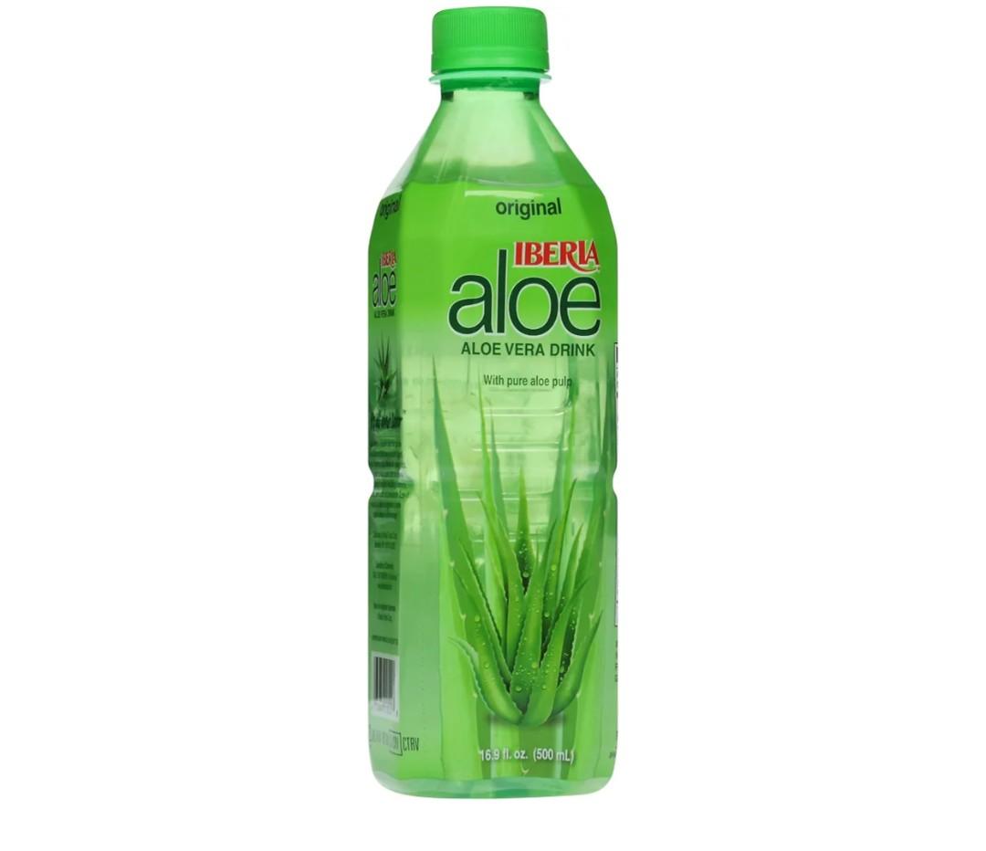 Iberia Aloe Vera Drink with Aloe Vera Pulp, Original, 16.9 fl oz (Pack of 24), EXP: Feb/03/2027