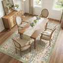 Jinchan Haden 6x9 Large Area Rug for Living Room Vintage Floral Cottage Rug Soft Non-Slip Low Pile Washable Bedroom Dining Room Home Decor Girls Dorm Carpet Sage Green
