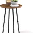 Plant Stand Indoor, Wood Plant Stand for Indoor Plants, Mid Century Plant Table,Modern Small Round Flower Pot Stand, Single Tall Plant Holder for Living Room,Balcony, Rustic Brown End Side Table