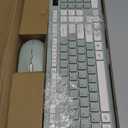 Wireless Keyboard and Mouse Combo, Full-Sized Wireless Keyboard and Adjustable DPI Mouse, 2.4GHz USB Receiver, Silent Keyboard and Mouse for PC, Windows, MAC, Desktop, Laptop (Avocado Green)