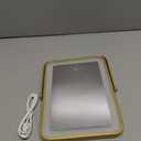 YEKKOPT Gold Rechargeable Makeup Mirror with Lights, LED Vanity Mirror, 3 Color Modes, Portable Desktop Mirror, Adjustable Brightness, Ideal for Dorm and Home Use