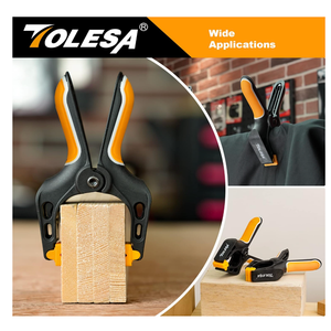 TOLESA Heavy Duty Spring Clamps 4 Inch 4 Pcs Large Wood Clamps with 30Lbs Powerful Clamping Force Deep Throat Nylon Clamps for Woodworking Photography Backdrop Household Use Cover Holding Wood Gluing