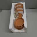 vensovo 6 Inch Terracotta & Clay Pots for Plant with Saucer - 4 Pack Medium Terra Cotta Planter with Drainage Hole, Flowerpot for Indoor Outdoor Plants, Crafts, Wedding Favor (Brown)