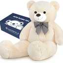 SNOWOLF Mothers Day Bear Gifts for Mom Giant White Teddy Bear 47" Stuffed Animals Plush Toy, 4 Feet Cute Life Size Big Soft Bear for Boy Girl Birthday Valentine, 120 CM, 5 LBs