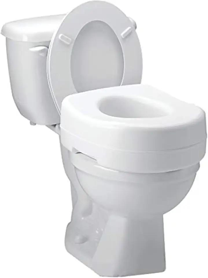 Carex Toilet Seat Riser, 5 Inch, Toilet Seat Risers for Seniors, Raised Toilet Seat, Supports 300lbs, Slip-Resistant, Toilet Riser, Elevated Toilet Seats
