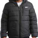 Reebok Mens Winter Jacket - Heavyweight Sherpa Lined Puffer Parka Mens Winter Coat - Insulated Quilted Ski Jacket for Men (Small, Jet Black)