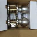 BESTTEN [2 Pack] Entry Door Knob with Lock, Keyed Different Door Lock for Exterior Door and Front Door, Standard Ball, Satin Nickel