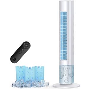 MYICY Evaporative Air Cooler, 35" Windowless Air Conditioner Portable w/3 Speeds, 25ft Remote, Smart Timer & Water Tank, Portable Air Conditioners No Windows Needed, 90°Oscillating AC Unit for Room