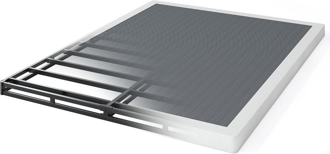 3 Inch Low Profile Box Spring, Sturdy Metal Frame Mattress Foundation, Easy Assembly, Quiet & Noise-Free, Queen Size