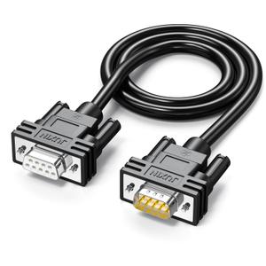 DB9 Male to Female Extension Cable 6FT, Double Shielded RS232/RS485 Serial Cable, D-Sub 9 Pin for Industrial Control, POS, CNC & Server