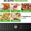 NutriChef 32 Quart Air Fryer & Oven | Digital Airfryer with 20 Presets, Dual Cook, Rotisserie, Bake & More | Multi-Function Convection Countertop Oven | Large Capacity | 18" x 17" x 14 | Black