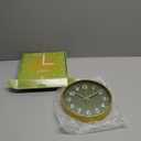 HZDHCLH Wall Clocks Battery Operated,Wall Clock Green Gold,8 inch Wall Clock Silent Non Ticking Modern 3D Numbers for Kitchen Bedroom Living Room Office Classroom Decor