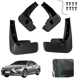 Custom Fit for Mud Flaps Lexus ES 350 / ES 300h 2019-2024 Mud Splash Guard Front and Rear 4-PC Set