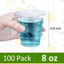 Eupako 8 oz Plastic Cups with Lids 100 Sets, Disposable Clear Cups with Lids, Cold Drink Containers for Beverage, Parfait, Smoothie