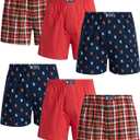 U.S. Polo Assn. Mens Boxer Briefs - 6 Pack 3'' Inseam Cotton Breathable Mens Underwear Boxer Shorts Pack with Functional Fly (Large, Navy/Hot/Navy Print)