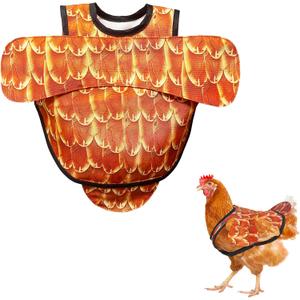 Hen Apron Chicken Saddle for Hens, Extended Shoulder Protection, Adjustable Straps, Anti Pecking & Rooster Mating Protection, Durable Feather Back Protector for Laying Hens(Yellow)