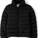 The Children's Place Girls' Medium Weight Puffer Jacket, Wind, Water-Resistant, Black, Small (5/ 6)