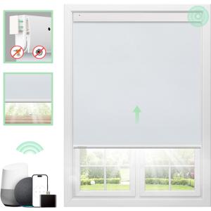Motorized Blinds No Drill Cordless Blackout Smart Blinds Customized Size, Automatic Electric Blinds with Remote Control, White 36" W x 72" H