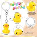 Plastic Duck Keychains Duck Party Favors Cute 3D Duck Chains Small Ducky Pendant Accessories for Birthday Party Baby Shower (Multi Color, 24 Pack)