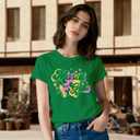 Mardi Gras Shirts for Women Fat Tuesday Tshirts New Orleans Carnival Party Fleur De Lis Tee Tops (Green, L)