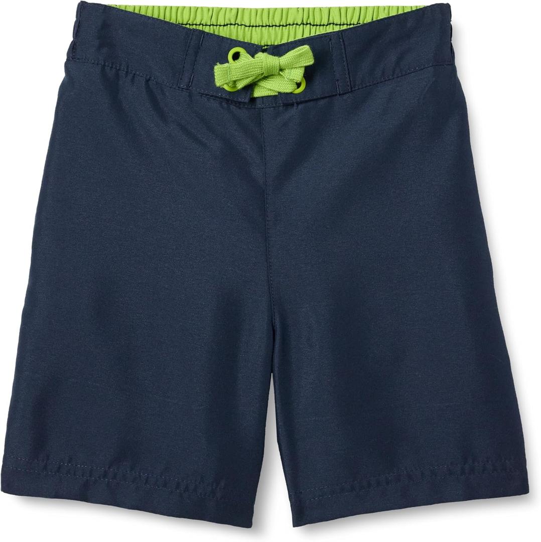 Amazon Essentials Boy's Quick Dry Swimming Board Shorts Swim Trunks (4T, Navy)