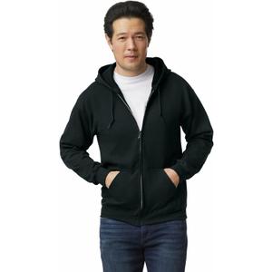 Gildan unisex-adult Fleece Zip Hoodie Sweatshirt, Style G18600, Multipack (Black, XL)