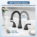 Widespread Bathroom Sink Faucet Deck Mounted 3 Hole 8 inch Bathroom Vanity Faucet 2 Handles Basin Mixer Tap with Pop up Drain,Oil Rubbed Bronze