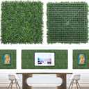 Artificial Grass Wall Panels,20"x 20"(24Pcs) Faux Boxwood Panels for Interior Wall, Backdrop Wall, Garden Wall and Indoor Outdoor Plant Wall Decor (Green)